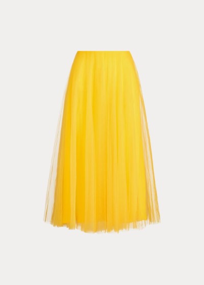 Falda Ralph Lauren Mujer Amarillos - Trivelas Pleated Tulle - KZESU5162